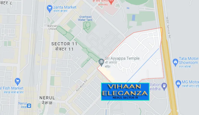 Vihaan Eleganza Sector 13 Nerul Location Map