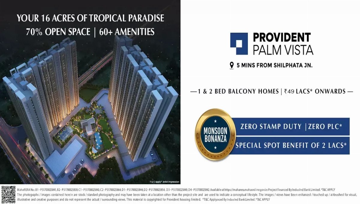 Provident Palm Vista Kalyan | 1 & 2 BHK Apartments in 16-Acre Township | 2025